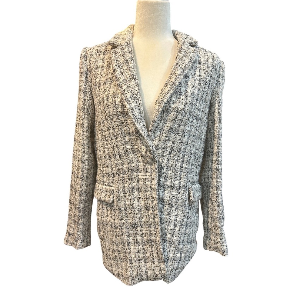 Tweed Blazer Jacket Career Casual Professional Business Chic